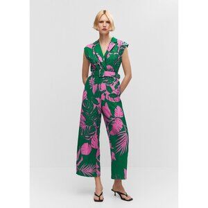 NWOT MANGO Women's Belt Printed Jumpsuit size S